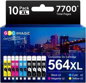 564XL Ink Cartridges for HP Printers Replacement for HP 564 Ink Cartridges Combo Pack for Photosmart 7520 6520 7510 7525 6510 5520 5510 5514 DeskJet 3520 3522 OfficeJet 4620 4622, 10 Pack 564XL Ink Cartridges for HP Printers Replacement for HP 564 Ink Cartridges Combo Pack for Photosmart 7520 6520 7510 7525 6510 5520 5510 5514 DeskJet 3520 3522 OfficeJet 4620 4622, 10 Pack