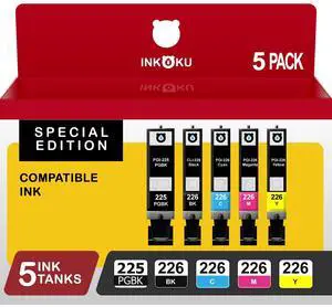 225 226 Ink Cartridges Combo Pack, PGI-225 CLI-226 5 Color Value Pack Compatible with Canon PIXMA MG5220 MG5320 MG6120 MX882 Printers (PGBK, Black, Cyan, Magenta, Yellow, 5 Pack) 225 226 Ink Cartridges Combo Pack, PGI-225 CLI-226 5 Color Value Pack Compatible with Canon PIXMA MG5220 MG5320 MG6120 MX882 Printers (PGBK, Black, Cyan, Magenta, Yellow, 5 Pack)
