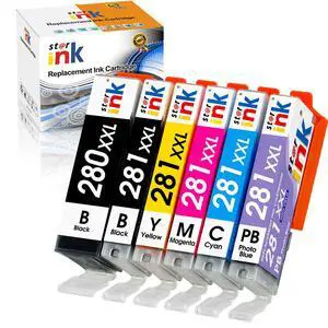Replacement for Canon 280 281 Ink Cartridges Compatible with Canon TS9120 Ink Cartridges TR8620a TS8120 TS8220 TS8320 TR8620 TR8520 Printer(PGBK,BK,C,M,Y,PB) 6-Pack Replacement for Canon 280 281 Ink Cartridges Compatible with Canon TS9120 Ink Cartridges TR8620a TS8120 TS8220 TS8320 TR8620 TR8520 Printer(PGBK,BK,C,M,Y,PB) 6-Pack