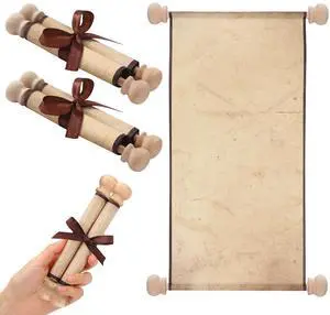 2 Pack Vintage Blank Paper Scrolls Vintage Paper Wrapped on Wood Rod Long Aged Blank Scroll for Writing, Drawing, Calligraphy(Old Color,3.5 x 8 Inch) 2 Pack Vintage Blank Paper Scrolls Vintage Paper Wrapped on Wood Rod Long Aged Blank Scroll for Writing, Drawing, Calligraphy(Old Color,3.5 x 8 Inch)