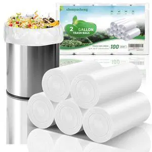 2 Gallon Biodegradable Mini Trash Bags - White Compostable Small Garbage Bag For Bathroom Can Unscented Kitchen Office Car Waste Basket Liners 100 count Tiny Strong Thick 2 Gallon Biodegradable Mini Trash Bags - White Compostable Small Garbage Bag For Bathroom Can Unscented Kitchen Office Car Waste Basket Liners 100 count Tiny Strong Thick