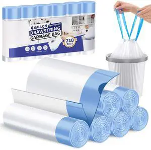 210 Count 4 Gallon Drawstring Trash Bags - Pre-Separated Easy Dispense Roll Small Garbage Bags - Beach Breeze Scent Odor Control - Leak Resistant Mini Trash Can Liners for Bathroom Office Bedroom 210 Count 4 Gallon Drawstring Trash Bags - Pre-Separated Easy Dispense Roll Small Garbage Bags - Beach Breeze Scent Odor Control - Leak Resistant Mini Trash Can Liners for Bathroom Office Bedroom