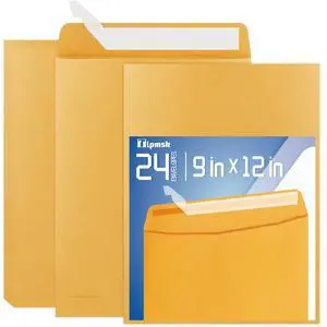 9x12 Catalog Mailing Envelopes - 24 Count, Self Seal Stay Flat Brown Kraft Envelopes, Heavy Duty Shipping Mailers for Documents, Photos & Letters, Peel & Seal Closure 9x12 Catalog Mailing Envelopes - 24 Count, Self Seal Stay Flat Brown Kraft Envelopes, Heavy Duty Shipping Mailers for Documents, Photos & Letters, Peel & Seal Closure