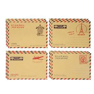 40PCS 11x16.2cm/4.33x6.38inch AirMail Vintage Kraft Paper Envelopes for Postcards, Letters, Notes, Weddings, Parties, Holiday, Banquets, Showers, Birthday, Anniversary, etc 40PCS 11x16.2cm/4.33x6.38inch AirMail Vintage Kraft Paper Envelopes for Postcards, Letters, Notes, Weddings, Parties, Holiday, Banquets, Showers, Birthday, Anniversary, etc