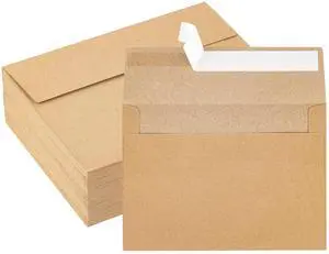 Kraft Paper Envelopes, 50 Pack, 5 x 7 Inch, Brown A7 Envelopes, Self-Seal Card Envelopes, Invitation/Postcard Envelopes Kraft Paper Envelopes, 50 Pack, 5 x 7 Inch, Brown A7 Envelopes, Self-Seal Card Envelopes, Invitation/Postcard Envelopes