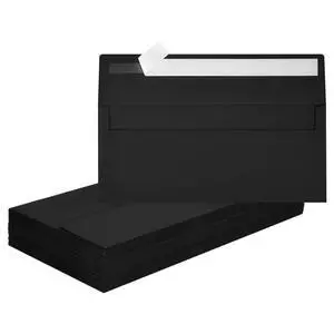 50 Pcs Black #10 Business Envelopes, Self Seal Standard Envelopes, Windowless Business Mailing Envelopes for Office, Checks, Letters, Invoices, Statements, Wedding, Size 4-1/8 x 9-1/2 inch 50 Pcs Black #10 Business Envelopes, Self Seal Standard Envelopes, Windowless Business Mailing Envelopes for Office, Checks, Letters, Invoices, Statements, Wedding, Size 4-1/8 x 9-1/2 inch