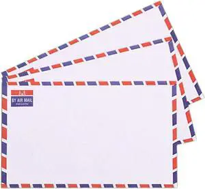 50 Pcs Airmail Envelopes with Commercial Flap, 4.5 x 8.9 Inches, Blue & Red Border for Invitations, Military Mail, International Letters and Business Correspondence 50 Pcs Airmail Envelopes with Commercial Flap, 4.5 x 8.9 Inches, Blue & Red Border for Invitations, Military Mail, International Letters and Business Correspondence
