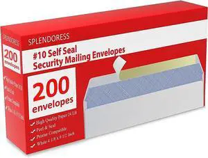 #10 Envelopes Letter Size Self Seal | 200 Business Mailing Security Peel and Sealing Envelope | 100% Tinted | no 10 White Windowless Legal Regular Plain Envelops Pack | 4-1/8 x 9-1/2 Inches | 24 LB #10 Envelopes Letter Size Self Seal | 200 Business Mailing Security Peel and Sealing Envelope | 100% Tinted | no 10 White Windowless Legal Regular Plain Envelops Pack | 4-1/8 x 9-1/2 Inches | 24 LB