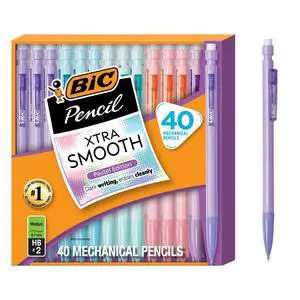 Xtra-Smooth Pastel Mechanical Pencils with Erasers, Medium Point (0.7 mm), Bulk School Supplies for Students and Teachers, 40-Count Pack Xtra-Smooth Pastel Mechanical Pencils with Erasers, Medium Point (0.7 mm), Bulk School Supplies for Students and Teachers, 40-Count Pack