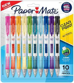 Clearpoint Mechanical Pencils, 0.7mm HB #2 Pencil Lead, 2 Pencils, Assorted Fashion Barrel Colors, 10 Count - Back to School Essentials, Note-Taking, Teacher Supplies Clearpoint Mechanical Pencils, 0.7mm HB #2 Pencil Lead, 2 Pencils, Assorted Fashion Barrel Colors, 10 Count - Back to School Essentials, Note-Taking, Teacher Supplies