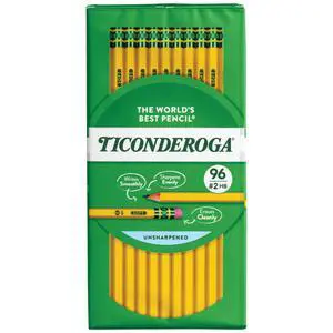 Wood-Cased Pencils, Unsharpened, #2 HB Soft, Yellow, 96 Count Wood-Cased Pencils, Unsharpened, #2 HB Soft, Yellow, 96 Count