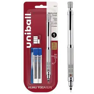 Kuru Toga Elite Mechanical Pencil Starter Kit, 0.5mm, HB #2, Silver Barrel, 1 Pack Kuru Toga Elite Mechanical Pencil Starter Kit, 0.5mm, HB #2, Silver Barrel, 1 Pack