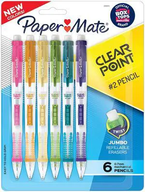 Clearpoint Mechanical Pencils, 0.7mm HB #2 Lead, Assorted Barrel Colors, 6 Count - Office Supplies, Back to School, Journaling Clearpoint Mechanical Pencils, 0.7mm HB #2 Lead, Assorted Barrel Colors, 6 Count - Office Supplies, Back to School, Journaling