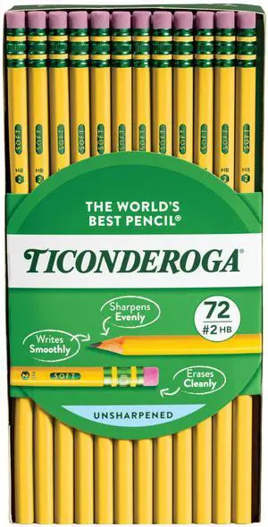 Wood-Cased Pencils, Unsharpened, 2 HB Soft, Yellow, 72 Count Wood-Cased Pencils, Unsharpened, 2 HB Soft, Yellow, 72 Count