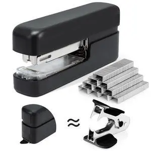 Stapler, Desktop Staplers with Integrated Staple Remover, 45 Sheet Capacity Office Stapler, Black Stapler, Desktop Staplers with Integrated Staple Remover, 45 Sheet Capacity Office Stapler, Black