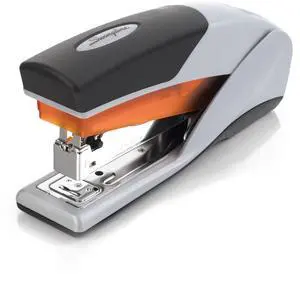 Stapler, 25 Sheet Capacity, Optima 25, Jam Free, Reduced Effort, Soft Grip, Orange and Gray (66402) Stapler, 25 Sheet Capacity, Optima 25, Jam Free, Reduced Effort, Soft Grip, Orange and Gray (66402)