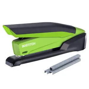 Office InPower Spring-Powered Desktop Stapler, 20 Sheet Capacity, One Finger Stapling, Includes 210 Staples, Jam Free, Opens for Tacking, Green Office InPower Spring-Powered Desktop Stapler, 20 Sheet Capacity, One Finger Stapling, Includes 210 Staples, Jam Free, Opens for Tacking, Green