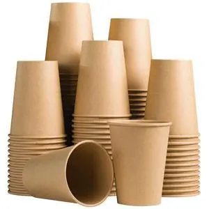 100 Count 12 oz Paper Cups, Disposable Kraft Paper Coffee Cups 100 Count 12 oz Paper Cups, Disposable Kraft Paper Coffee Cups