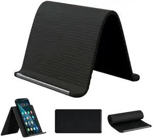 Flexible Silicone Phone Stand with Aluminum, Foldable Portable and Bendable Phone Holder for Phone Tablet Laptop, Portable Rollable Multi-Angle Stand (Black) Flexible Silicone Phone Stand with Aluminum, Foldable Portable and Bendable Phone Holder for Phone Tablet Laptop, Portable Rollable Multi-Angle Stand (Black)