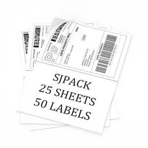 50 Half Sheet Self Adhesive Shipping Labels, 8.5" x 5.5" Address Labels for Laser & Inkjet Printers(50 labels-25 Sheet) 50 Half Sheet Self Adhesive Shipping Labels, 8.5" x 5.5" Address Labels for Laser & Inkjet Printers(50 labels-25 Sheet)