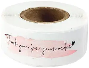 1inch x 3inch Thank You for Your Order Stickers, Pink Decorative Sealing Stickers for Delivery, Decoration, Gifts, Packaging, 120 Labels Per Roll, 1 roll 1inch x 3inch Thank You for Your Order Stickers, Pink Decorative Sealing Stickers for Delivery, Decoration, Gifts, Packaging, 120 Labels Per Roll, 1 roll