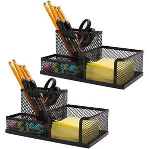 2 Pieces Mesh Pen Holder Desk Organizers and Accessories for Desk3 Compartments Black Pencil Holder for Office Supplies Gifts for Colleague 2 Pieces Mesh Pen Holder Desk Organizers and Accessories for Desk3 Compartments Black Pencil Holder for Office Supplies Gifts for Colleague