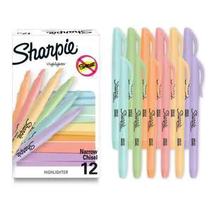 Pocket Highlighters, Mild Pastel Colors, Assorted, Chisel Tip, 12 Count - School, Home, and Office Use, Teacher Supplies Pocket Highlighters, Mild Pastel Colors, Assorted, Chisel Tip, 12 Count - School, Home, and Office Use, Teacher Supplies