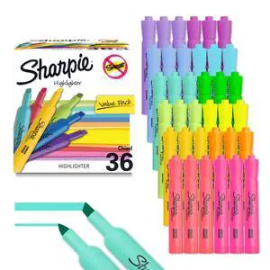 Tank Highlighters, Chisel Tip, 12 Assorted Fashion Colors, Value Pack, 36 Count - For Studying, Note-Taking, School, College, Office, Student & Teacher Supplies Tank Highlighters, Chisel Tip, 12 Assorted Fashion Colors, Value Pack, 36 Count - For Studying, Note-Taking, School, College, Office, Student & Teacher Supplies