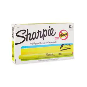 Pocket Style Highlighters, Chisel Tip, Fluorescent Yellow, Box of 12 Pocket Style Highlighters, Chisel Tip, Fluorescent Yellow, Box of 12