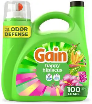 Liquid Laundry Detergent, With Odor Defense, Happy Hibiscus Scent, Laundry Soap For HE Washing Machines, 132 fl oz, 100 Loads (Packaging May Vary) Liquid Laundry Detergent, With Odor Defense, Happy Hibiscus Scent, Laundry Soap For HE Washing Machines, 132 fl oz, 100 Loads (Packaging May Vary)