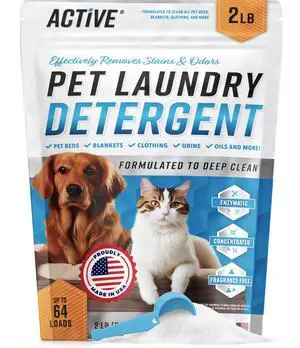 Pet Laundry Detergent Odor Remover - Enzyme Based Powder Detergent for Dogs Beds, Cat Pee, HE Washer Friendly Natural Enzymatic Deodorizer, Urine, Smell, Dog Drool, Stain Eliminator - 64 Loads Pet Laundry Detergent Odor Remover - Enzyme Based Powder Detergent for Dogs Beds, Cat Pee, HE Washer Friendly Natural Enzymatic Deodorizer, Urine, Smell, Dog Drool, Stain Eliminator - 64 Loads