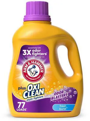 Plus OxiClean Odor Blasters Fresh Burst, 77 Loads Liquid Laundry Detergent, 100.5 Fl Oz Plus OxiClean Odor Blasters Fresh Burst, 77 Loads Liquid Laundry Detergent, 100.5 Fl Oz