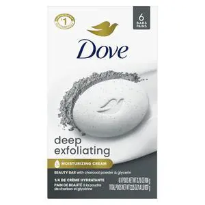 Deep Exfoliating Beauty Bar Soap 6 Count, Charcoal Powder, 3.75 oz I Exfoliating beauty bar with charcoal powder and glycerin for softer, smoother skin Deep Exfoliating Beauty Bar Soap 6 Count, Charcoal Powder, 3.75 oz I Exfoliating beauty bar with charcoal powder and glycerin for softer, smoother skin