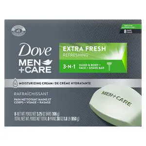 3 in 1 Bar Cleanser for Body, Face, and Shaving Extra Fresh Body and Facial Cleanser More Moisturizing Than Bar Soap to Clean and Hydrate Skin 3.75 Ounce (Pack of 8) 3 in 1 Bar Cleanser for Body, Face, and Shaving Extra Fresh Body and Facial Cleanser More Moisturizing Than Bar Soap to Clean and Hydrate Skin 3.75 Ounce (Pack of 8)