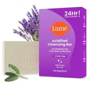 Acidified Body Cleansing Bar - 24 Hour Odor Control - Removes Odor Better than Soap - Moisturizing Formula - Formulated Without SLS and Parabens - OB/GYN Developed - 5 ounce (Lavender Sage) Acidified Body Cleansing Bar - 24 Hour Odor Control - Removes Odor Better than Soap - Moisturizing Formula - Formulated Without SLS and Parabens - OB/GYN Developed - 5 ounce (Lavender Sage)