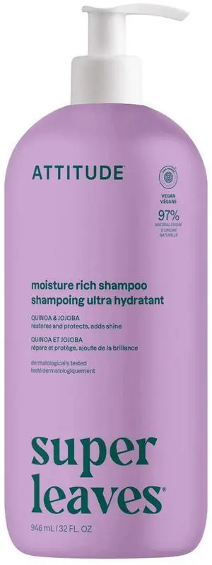 Moisture Rich Hair Shampoo, EWG Verified, For Dry and Damaged Hair, Naturally Derived Ingredients, Vegan and Plant Based, Quinoa and Jojoba, 32 Fl Oz Moisture Rich Hair Shampoo, EWG Verified, For Dry and Damaged Hair, Naturally Derived Ingredients, Vegan and Plant Based, Quinoa and Jojoba, 32 Fl Oz