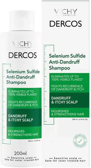 Dercos Dandruff Shampoo, Antifungal Itchy Scalp Treatment, 6.76oz Dercos Dandruff Shampoo, Antifungal Itchy Scalp Treatment, 6.76oz