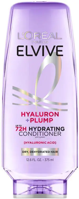 Elvive Hyaluron Plump Hydrating Conditioner for Dehydrated, Dry Hair Infused with Hyaluronic Acid Care Complex, Paraben-Free, 12.6 Fl Oz Elvive Hyaluron Plump Hydrating Conditioner for Dehydrated, Dry Hair Infused with Hyaluronic Acid Care Complex, Paraben-Free, 12.6 Fl Oz