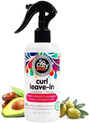 Leave In Conditioner Spray (8 Fl Oz) Paraben-Free Detangler for Kids' Curly Hair, Deep Conditioner & Tangle-Free Curls, Gentle & Nourishing with Keratin, Vitamin B5, Olive Oil & Jojoba Oil Leave In Conditioner Spray (8 Fl Oz) Paraben-Free Detangler for Kids' Curly Hair, Deep Conditioner & Tangle-Free Curls, Gentle & Nourishing with Keratin, Vitamin B5, Olive Oil & Jojoba Oil