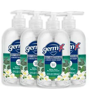 Antibacterial Hand Soap, 12 Oz (Pack 4), Moisturizing Liquid Hand Wash for Kitchen or Bathroom, pH Balanced & Dermatologist Tested, White Tea & Eucalyptus Scent, Pump Bottle Antibacterial Hand Soap, 12 Oz (Pack 4), Moisturizing Liquid Hand Wash for Kitchen or Bathroom, pH Balanced & Dermatologist Tested, White Tea & Eucalyptus Scent, Pump Bottle