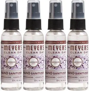 CLEAN DAY Antibacterial Hand Sanitizer Spray, Travel Size, Removes 99.9% of Bacteria, Lavender, 2 oz - Pack of 4 CLEAN DAY Antibacterial Hand Sanitizer Spray, Travel Size, Removes 99.9% of Bacteria, Lavender, 2 oz - Pack of 4