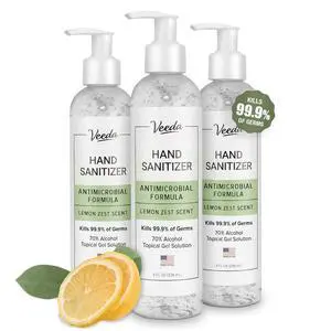 Scented Hand Sanitizer with Lemon Zest Scent - Moisturizing Clear Gel with Vitamin E & Antimicrobial Formula- Contains 70% Ethyl Alcohol - Hand Sanitizer Travel Size, Made in USA (3 x 8 fl. oz) Scented Hand Sanitizer with Lemon Zest Scent - Moisturizing Clear Gel with Vitamin E & Antimicrobial Formula- Contains 70% Ethyl Alcohol - Hand Sanitizer Travel Size, Made in USA (3 x 8 fl. oz)