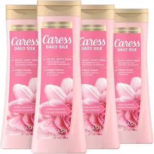 Body Wash for Women, Daily Silk White Peach & Orange Blossom, Shower Gel Body Wash Moisturizing for Noticeably Silky, Soft Skin, 20 fl oz, 4 Pack Body Wash for Women, Daily Silk White Peach & Orange Blossom, Shower Gel Body Wash Moisturizing for Noticeably Silky, Soft Skin, 20 fl oz, 4 Pack