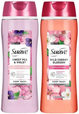 Body Wash Variety 2-Pack, Sweet Pea & Violet + Wild Cherry Blossom Gentle Body Washes with Floral Blend Oil Essence, 18 Oz Ea Body Wash Variety 2-Pack, Sweet Pea & Violet + Wild Cherry Blossom Gentle Body Washes with Floral Blend Oil Essence, 18 Oz Ea