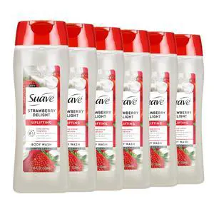 Strawberry Delight Uplifting Body Wash, Formulated with Glycerin and Vitamin E for Hydrating and Gently Cleansing Skin, 18 FL OZ, 6 Pack Strawberry Delight Uplifting Body Wash, Formulated with Glycerin and Vitamin E for Hydrating and Gently Cleansing Skin, 18 FL OZ, 6 Pack