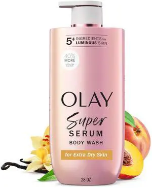 Super Serum Body Wash for Extra Dry Skin, 24hr Long Lasting Rich Hydration, 5+ Ingredient Complex for Bright, Even, Firm, & Luminous Skin, with Collagen Peptide, Vitamin C & Shea Butter, 28 fl oz Super Serum Body Wash for Extra Dry Skin, 24hr Long Lasting Rich Hydration, 5+ Ingredient Complex for Bright, Even, Firm, & Luminous Skin, with Collagen Peptide, Vitamin C & Shea Butter, 28 fl oz