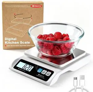 0.1g High Precision Food Scale, USB Rechargeable, 13lb Digital Kitchen Scale with Removable Stainless Steel Pan, Backlit LCD Display, for Cooking, Baking B621 White 0.1g High Precision Food Scale, USB Rechargeable, 13lb Digital Kitchen Scale with Removable Stainless Steel Pan, Backlit LCD Display, for Cooking, Baking B621 White