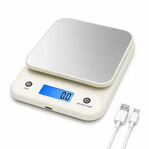 Digital Food Scale for Kitchen 11lb/0.1oz, 5kg/0.1g, Kitchen Scale for Cooking Baking, Built-in 300mAh Li-Battery, Rechargeable Type-C Charging White (1) Digital Food Scale for Kitchen 11lb/0.1oz, 5kg/0.1g, Kitchen Scale for Cooking Baking, Built-in 300mAh Li-Battery, Rechargeable Type-C Charging White (1)