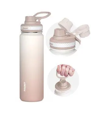24 oz Insulated Water Bottle, Stainless Steel Water Bottles With Handle, Double-Wall Vacuum Sports Water Bottle, BPA Free Leakproof Water Bottle, Light khaki 24 oz Insulated Water Bottle, Stainless Steel Water Bottles With Handle, Double-Wall Vacuum Sports Water Bottle, BPA Free Leakproof Water Bottle, Light khaki