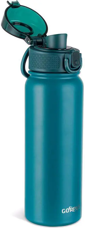Insulated water bottle 20 oz Stainless Steel Water Bottle BPA-Free Sports Water Bottles, Great for Travel,Silicone Spout Lid- Leak & Sweat Proof with Anti-Dust(Blue green) Insulated water bottle 20 oz Stainless Steel Water Bottle BPA-Free Sports Water Bottles, Great for Travel,Silicone Spout Lid- Leak & Sweat Proof with Anti-Dust(Blue green)